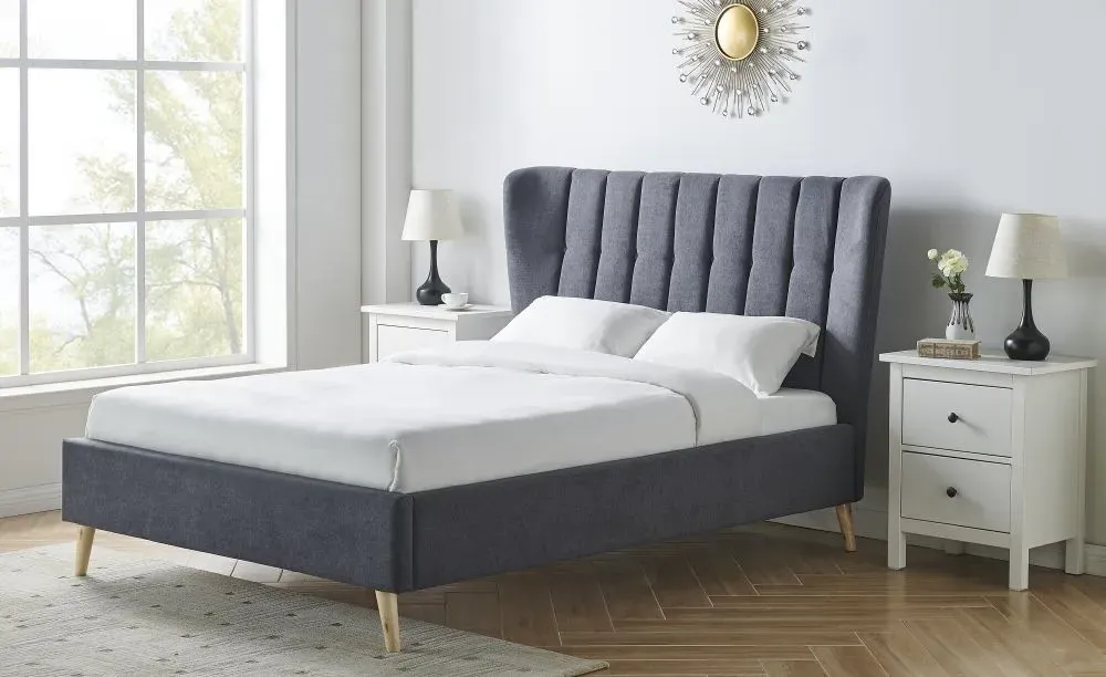 Taylor Fabric Bed - Dark Grey