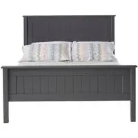 Travis High Footend Wooden Bed - Dark Grey