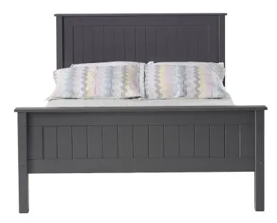 Travis High Footend Wooden Bed - Dark Grey image