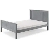Travis High Footend Wooden Bed - Grey