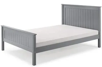 Travis High Footend Wooden Bed - Grey