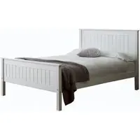 Travis High Footend Wooden Bed - White