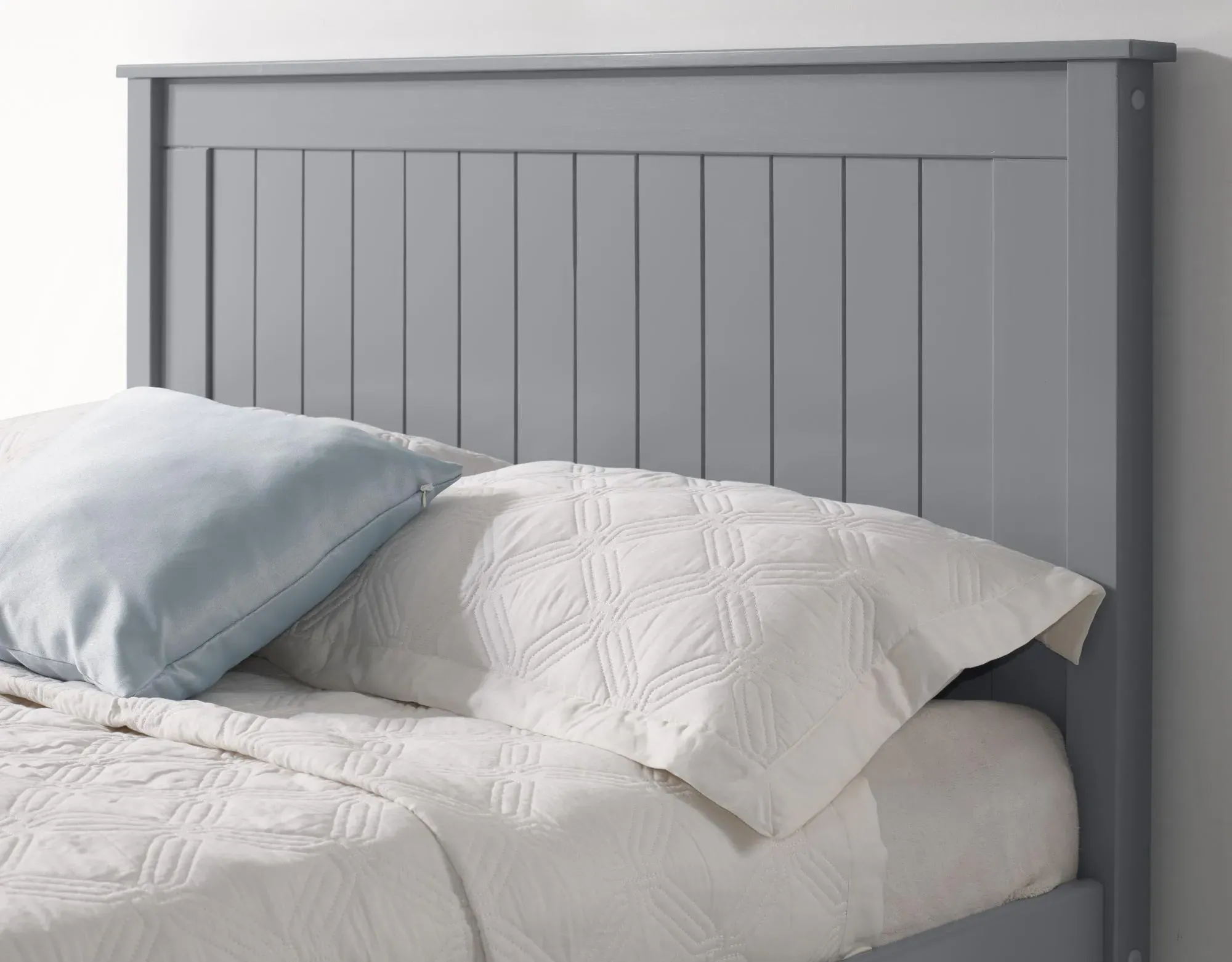 Travis Low Footend Bed Frame - Grey, Wood