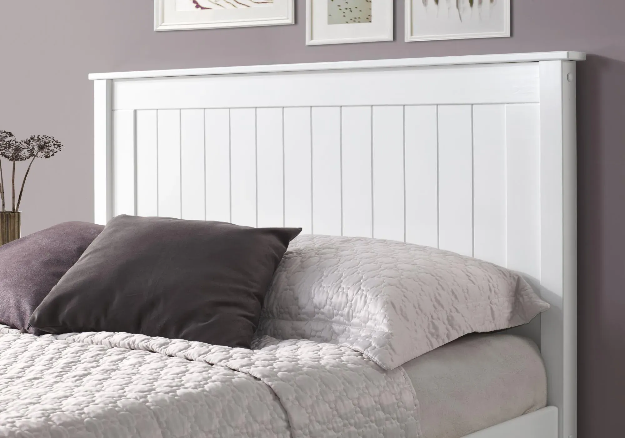 Travis Low Footend Bed Frame - White, Wood