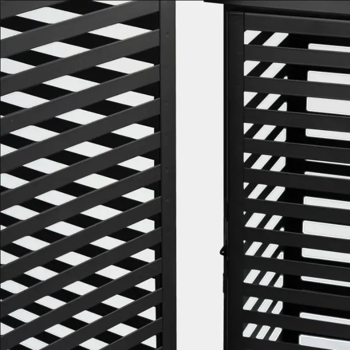 3 Lanterns Set of 2 - Black, Steel