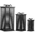 3 Lanterns Set of 2 - Black, Steel