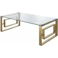 Apex Coffee Table - Gold, Tempered Glass
