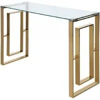Apex Console Table - Gold, Tempered Glass