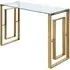 Apex Console Table - Gold, Tempered Glass