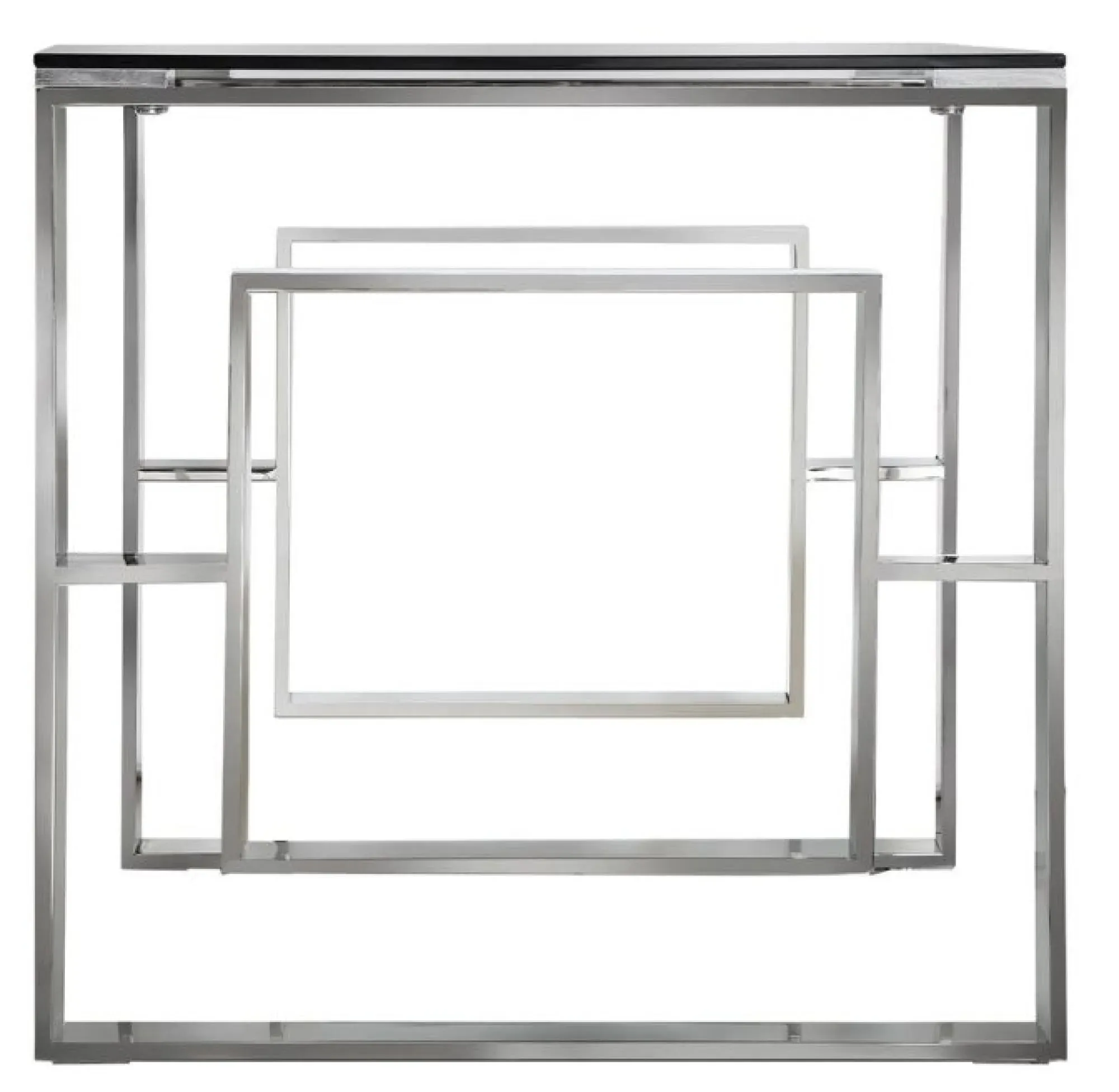 Apex Square End Table - Chrome, Glass