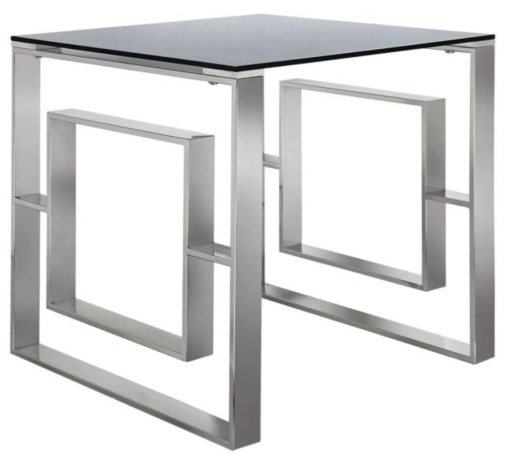 Apex Square End Table - Chrome, Glass