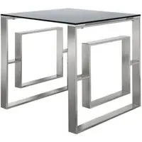Apex Square End Table - Chrome, Glass