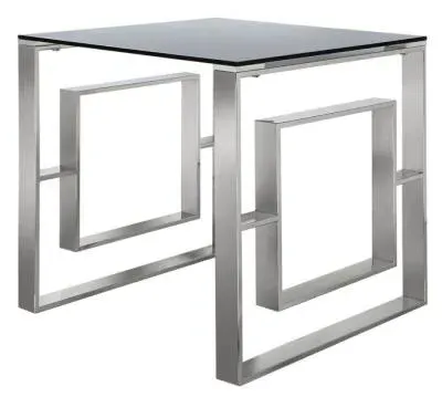 Apex Square End Table - Chrome, Glass image