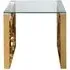 Apex Square End Table - Gold, Glass