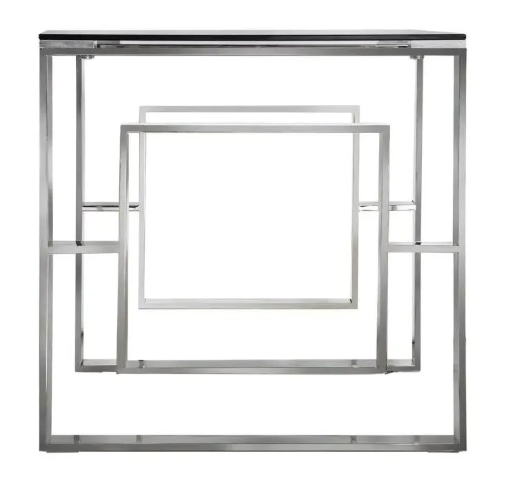 Apex Square End Table - Smoke, Chrome