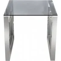 Apex Square End Table - Smoke, Chrome