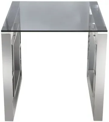 Apex Square End Table - Smoke, Chrome