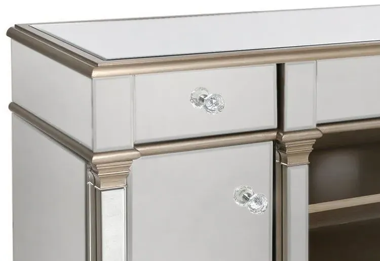 Apollo Mirrored TV Unit with Storage - Champagne Gold