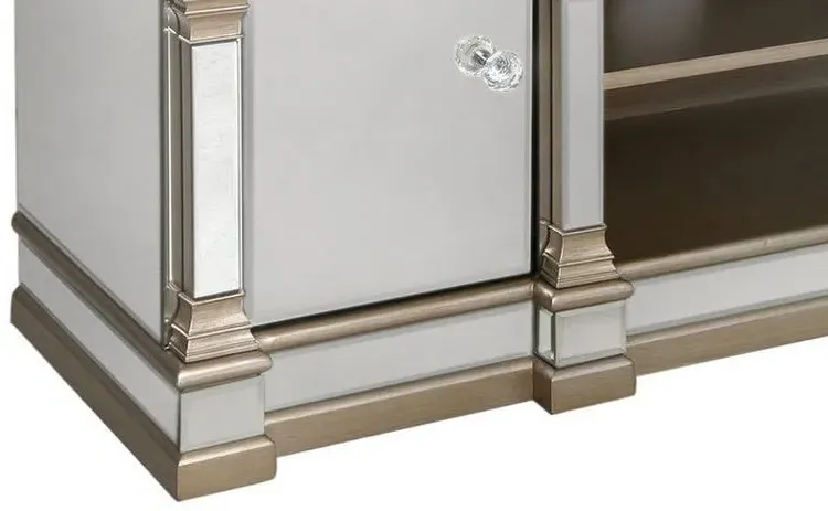 Apollo Mirrored TV Unit with Storage - Champagne Gold