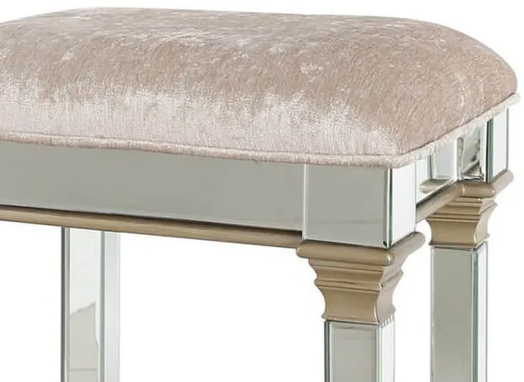 Apollo Padded Stool - Champagne Gold, Mirrored