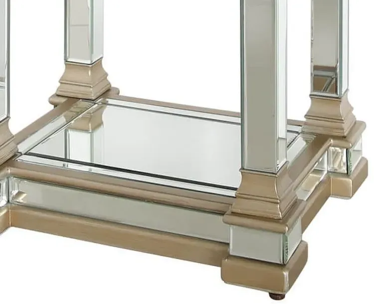 Apollo Padded Stool - Champagne Gold, Mirrored