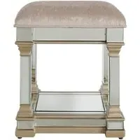 Apollo Padded Stool - Champagne Gold, Mirrored