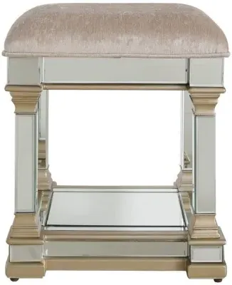 Apollo Padded Stool - Champagne Gold, Mirrored image