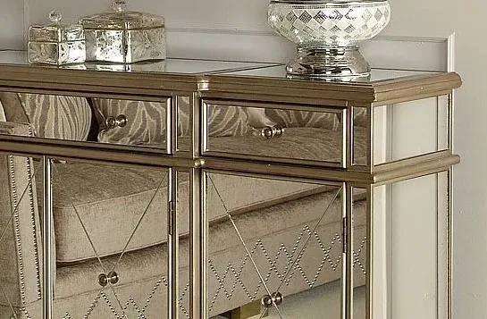 Bari Sideboard - Gold, Mirrored