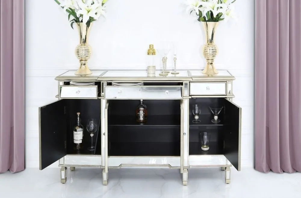 Bari Sideboard - Gold, Mirrored