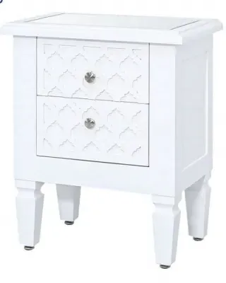 Casablanca Bedside Cabinet - White, Wood image