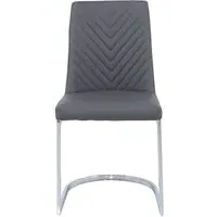 Chevron Dining Chair - Grey, Faux Leather