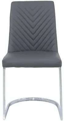 Chevron Dining Chair - Grey, Faux Leather image