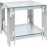 Cohen End Table - Chrome, Steel and Glass