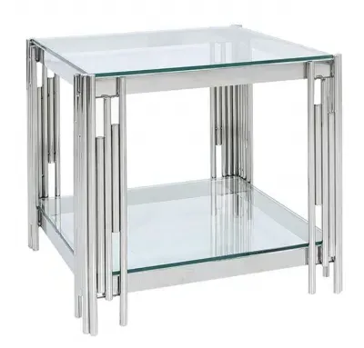 Cohen End Table - Chrome, Steel and Glass image
