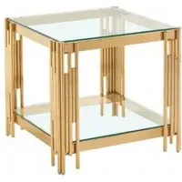 Cohen End Table - Chrome, Tempered Glass