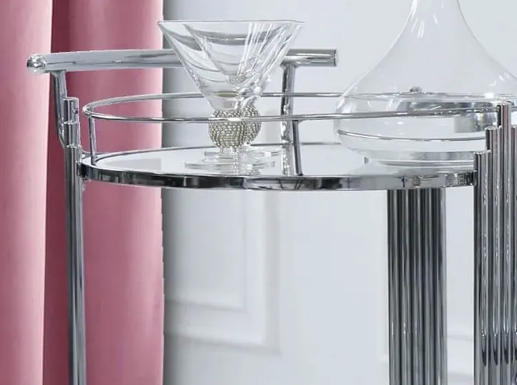 Cohen Glass Drinks Trolley - Chrome