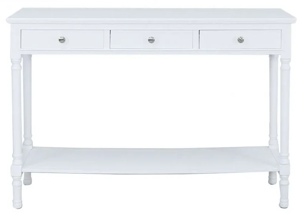 Delta 3 Drawer Console Table - White
