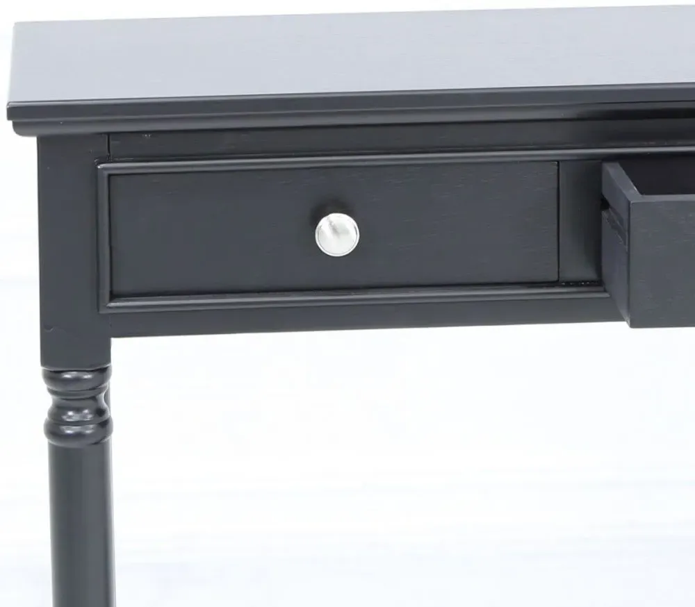 Delta 3 Drawer Console Table with Shelf - Black
