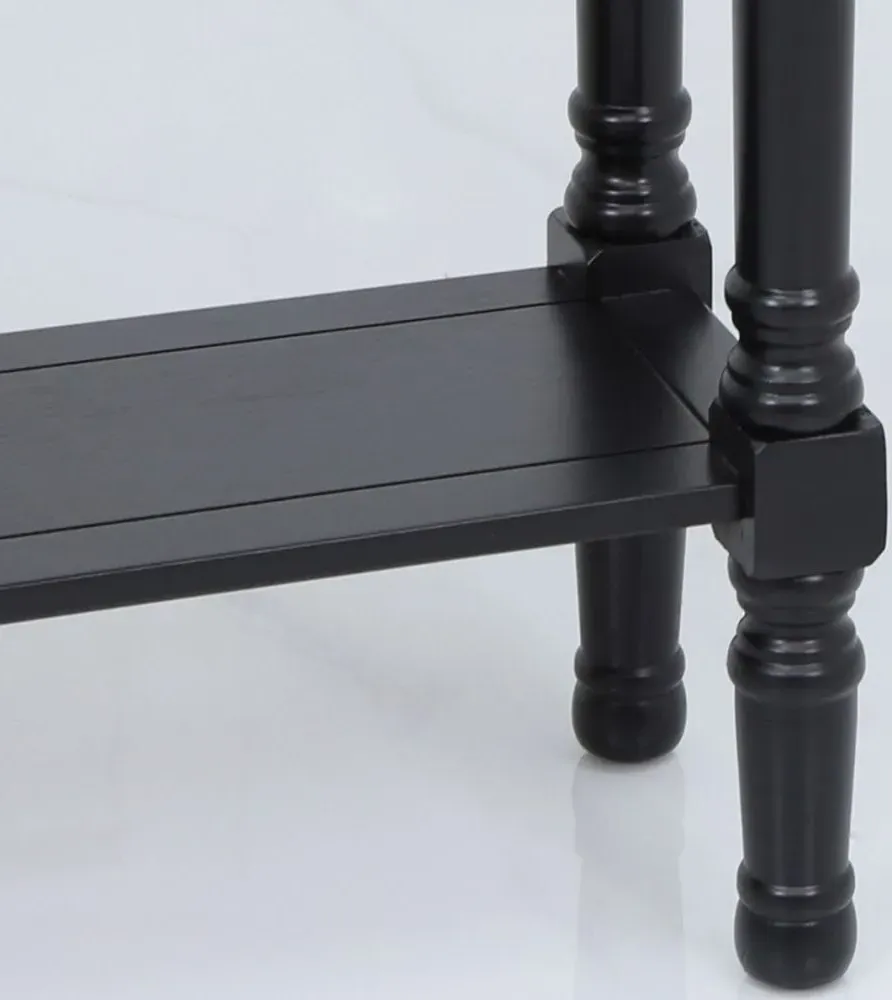 Delta 3 Drawer Console Table with Shelf - Black