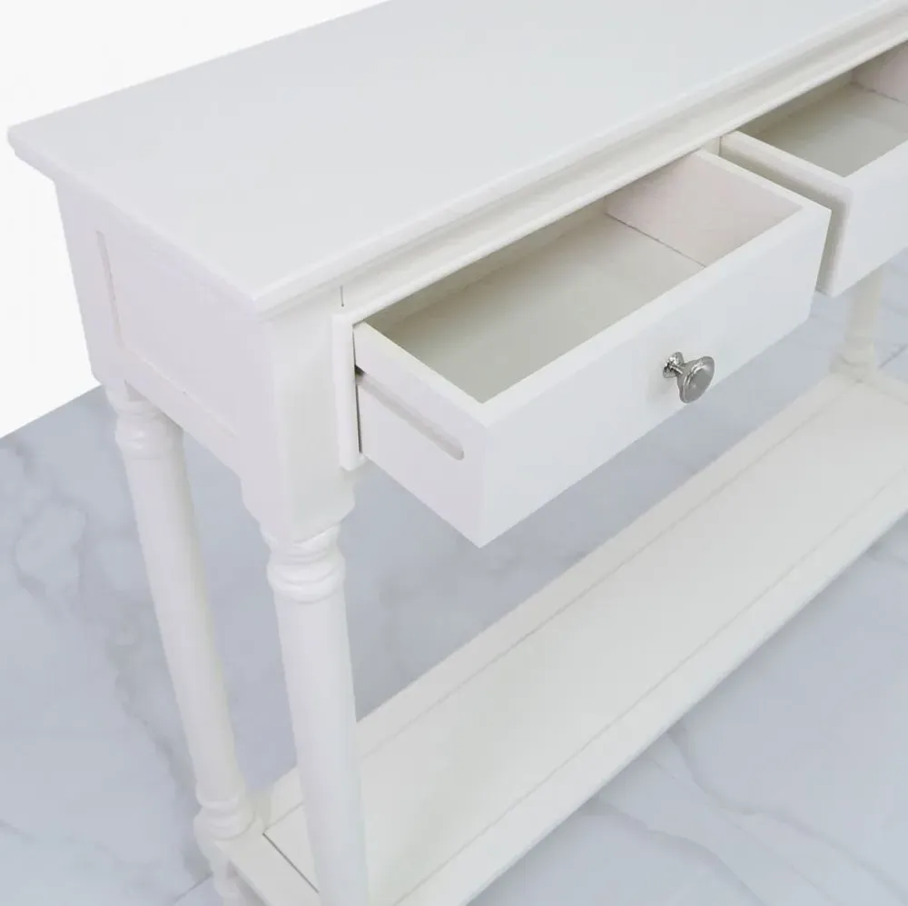 Delta Console Table with Storage - White