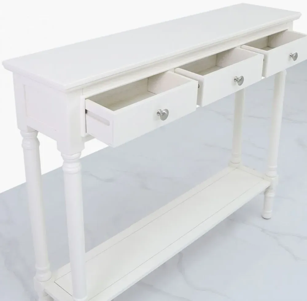 Delta Console Table with Storage - White