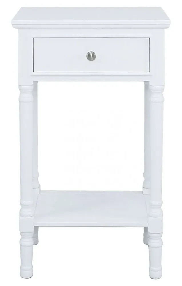 Delta Telephone Table with Drawer - White