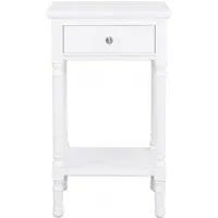 Delta Telephone Table with Drawer - White