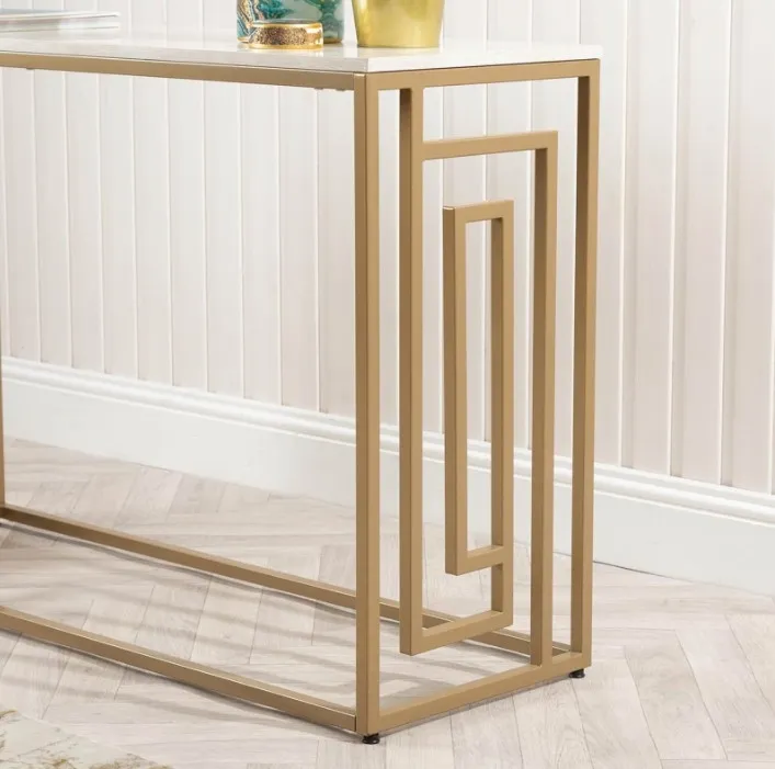 Devon Console Table - Cream, Gold