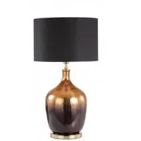 Glass Table Lamp with Linen Shade - Gold, Black