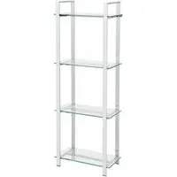 Harry 160cm Tier Display Unit - Chrome, Glass