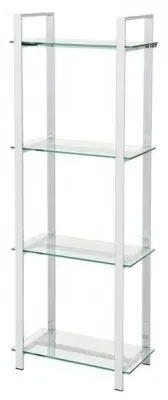 Harry 160cm Tier Display Unit - Chrome, Glass image