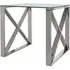 Linosa Rectangular End Table - Silver, Glass