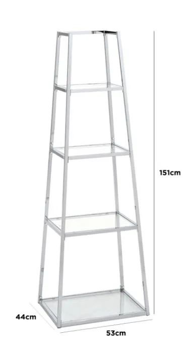 Logan Medium Glass Ladder Display Unit - Chrome
