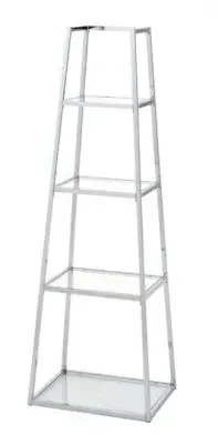 Logan Medium Glass Ladder Display Unit - Chrome image